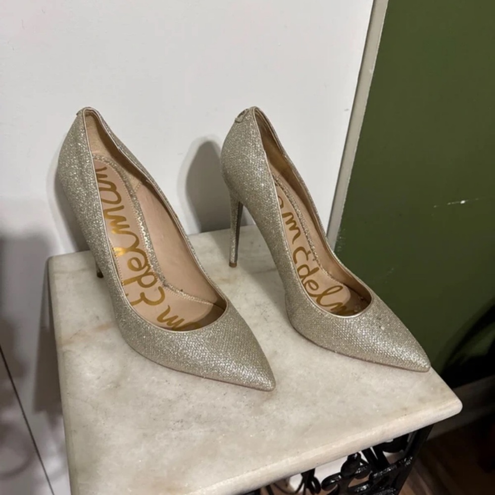 Sam Edelman Women's Glitter Heels - Gold